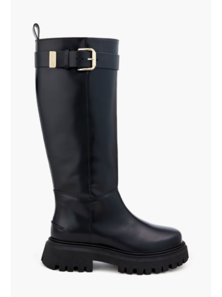 Flohigh Buckled Leather Knee Boots